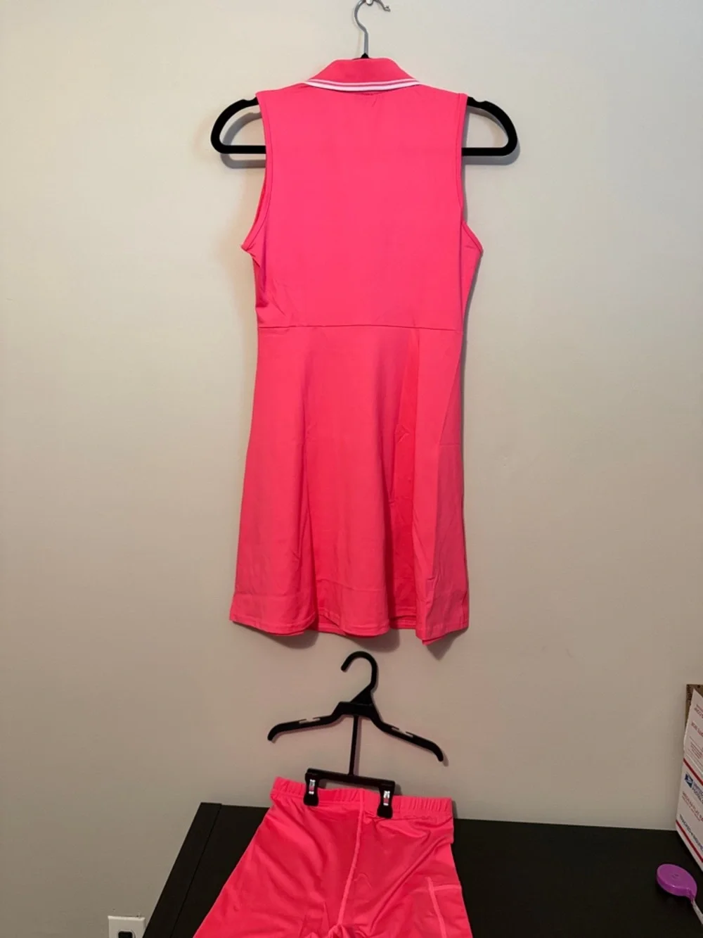 FKEEP Pink Zip Polo dress with matching bike shorts NWT women’s small - Picture 6 of 8